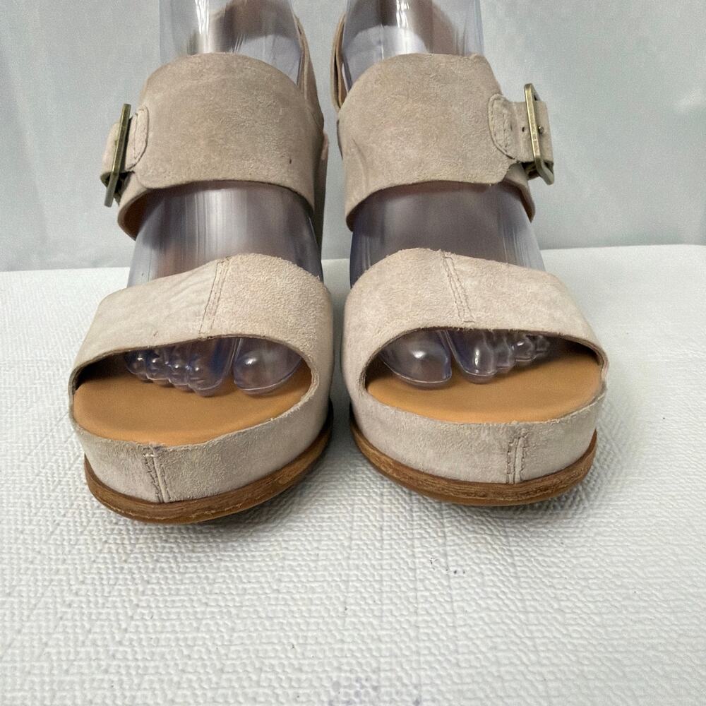 Kork Ease Sandals Womens Size 8 M San Carlos Platform Gray Suede Block Heel - Picture 2 of 16